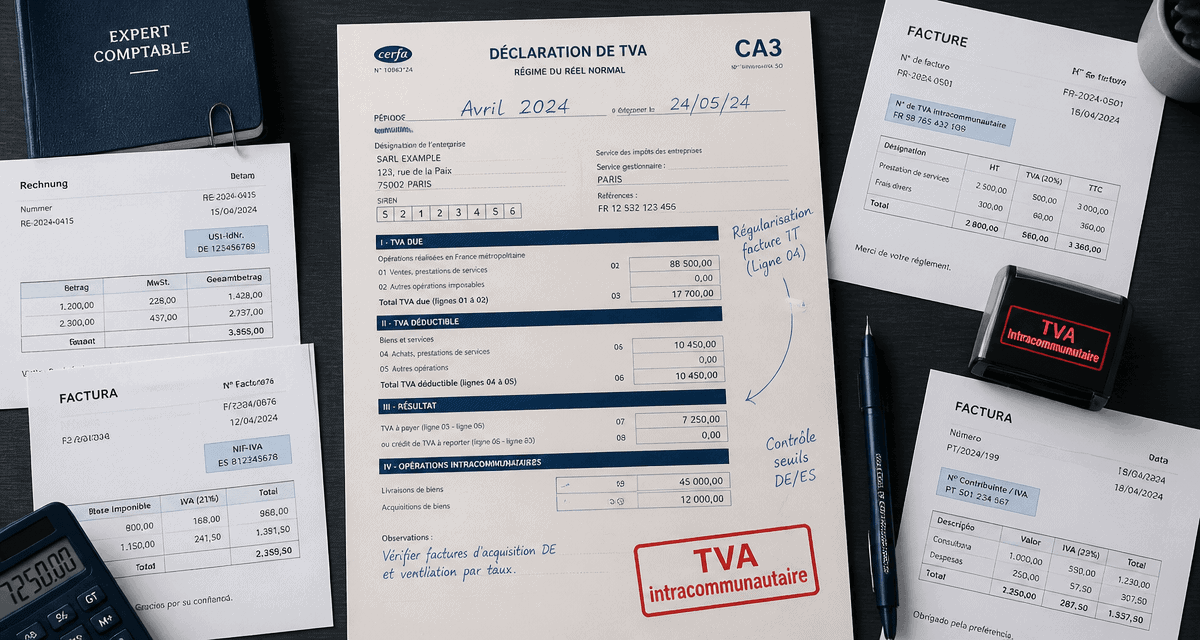 tva sur achat intracommunautaire formulaire ca3 factures europeennes