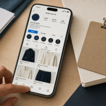 Boutique insta sur smartphone : étape de configuration Instagram
