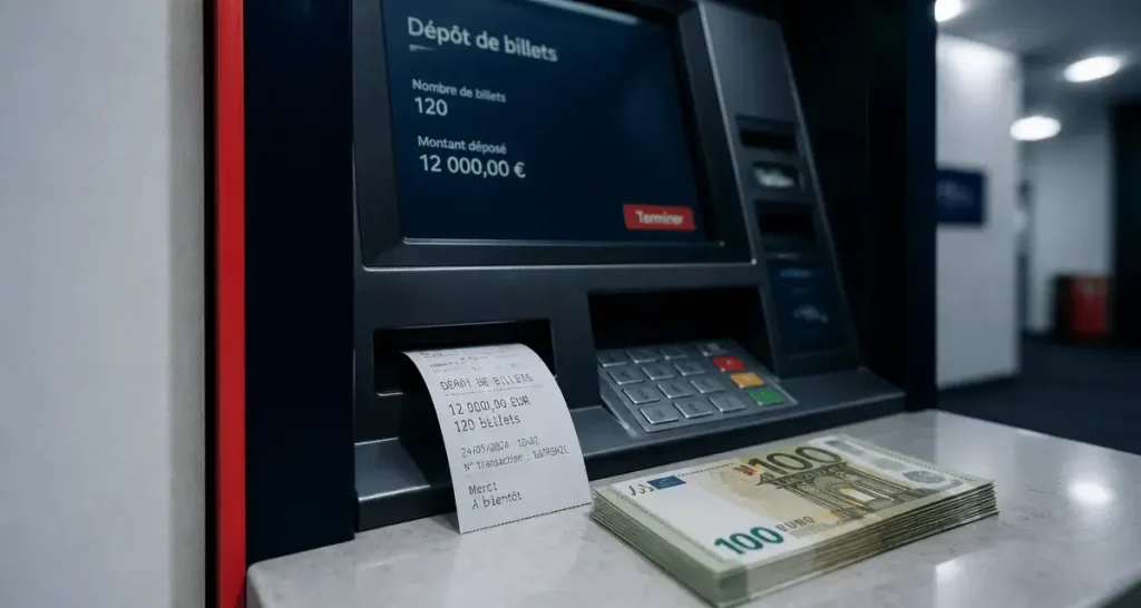 dépôt espece crédit mutuel combien de temps : reçu d’automate bancaire