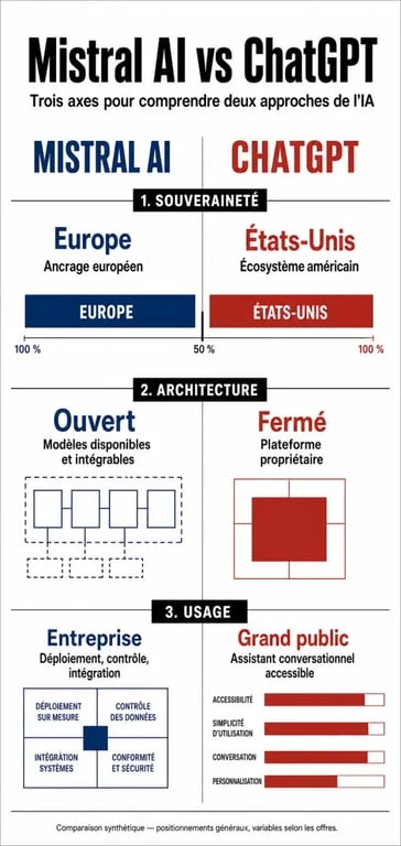 Comparatif Mistral AI vs ChatGPT : différences clés entre les modèles d'IA