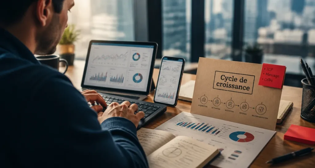 Expert en marketing et cycle de croissance ROI avec dashboards KPI