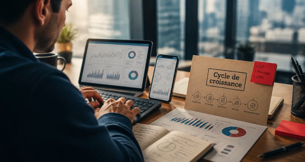 Expert en marketing et cycle de croissance ROI avec dashboards KPI