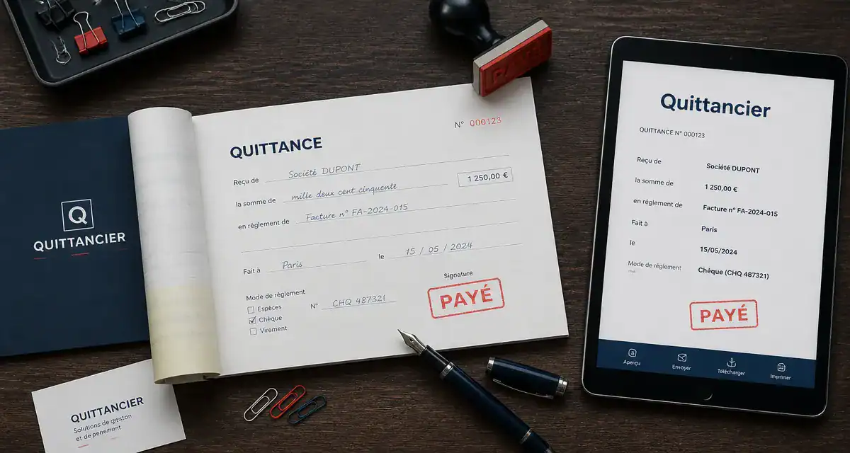 quittancier définition quittance papier numérique