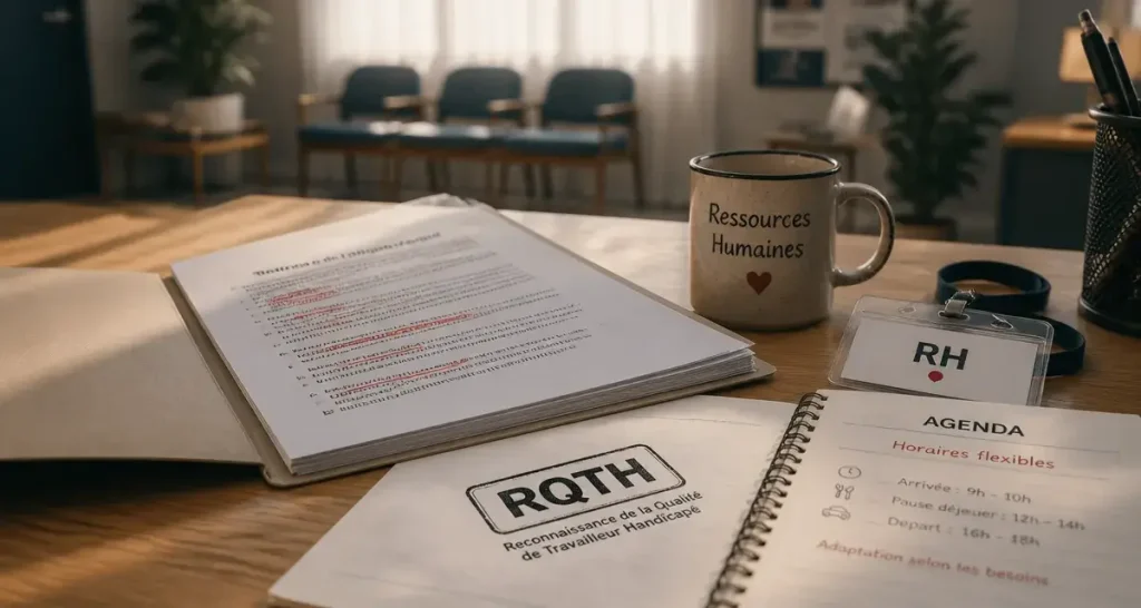 RQTH fonction publique aménagement horaire : dossier et horaires flexibles en bureau