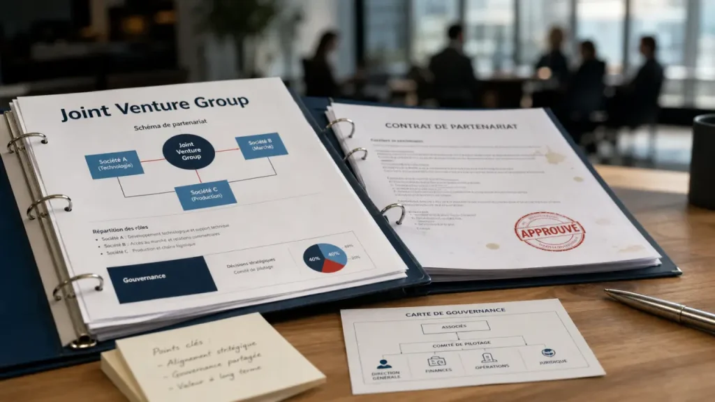 joint venture group : coentreprise et partenaires, contrat et schémas de gouvernance