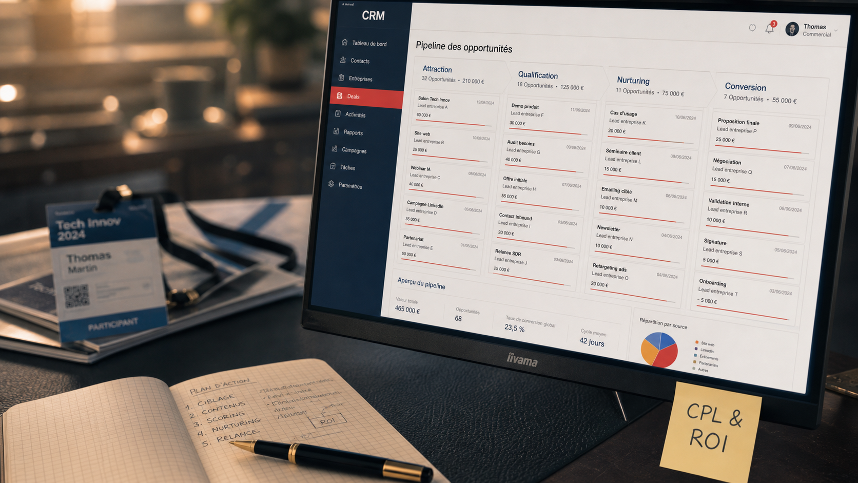 Lead acquisition marketing : CRM et pipeline pour améliorer le ROI