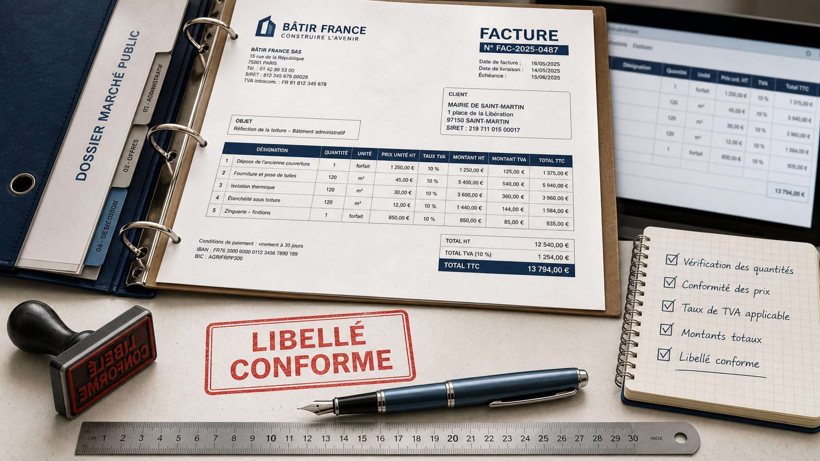 Libeller une facture : mentions essentielles sur facture française