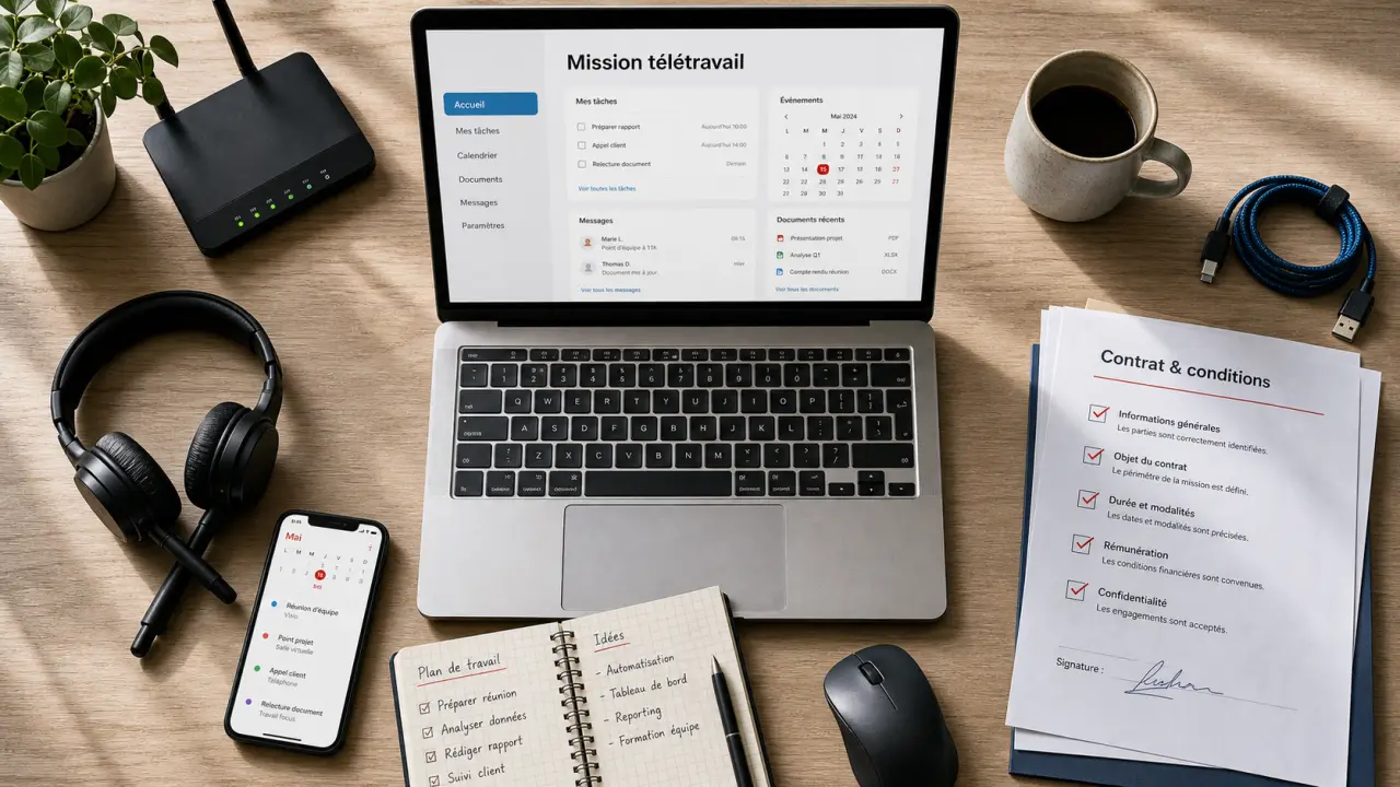 Mission en télétravail : bureau à domicile, contrats et offres
