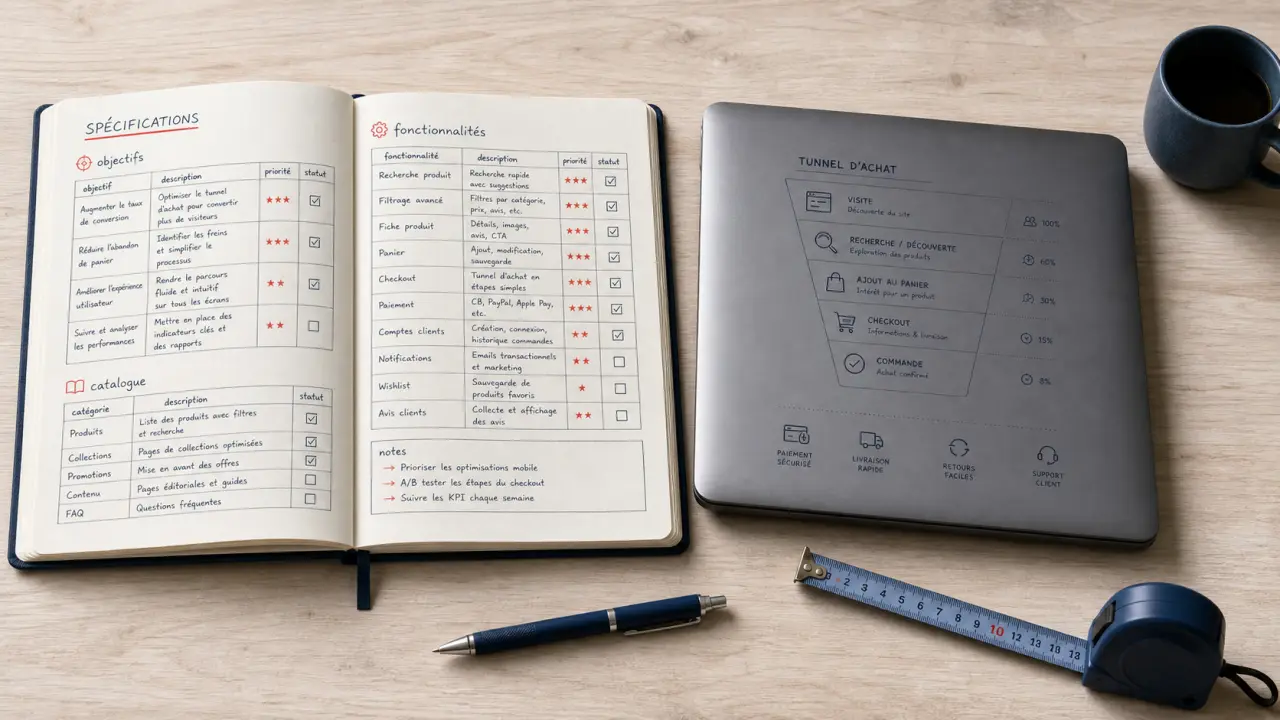 Cahier des charges pour site e commerce : devis comparables