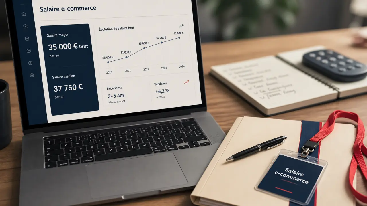 E commerce salaire 35 000 € brut : graphique salaire Paris vs régions