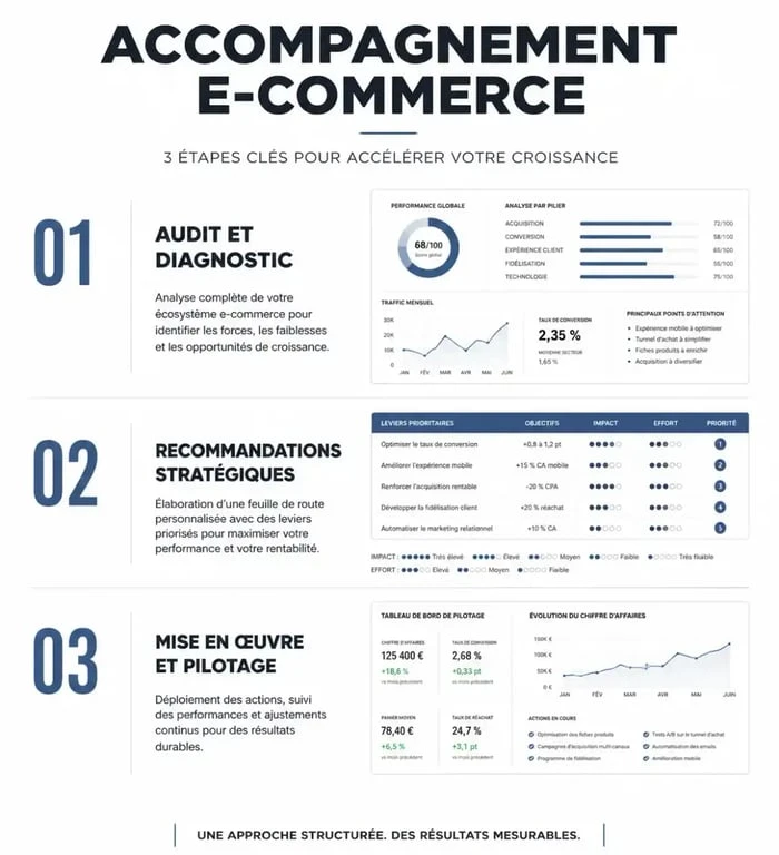 Étapes clés d'un accompagnement e-commerce réussi pour la croissance de votre boutique en ligne