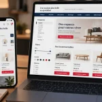 Design site e commerce : smartphone et ordinateur avec bouton Ajouter au panier