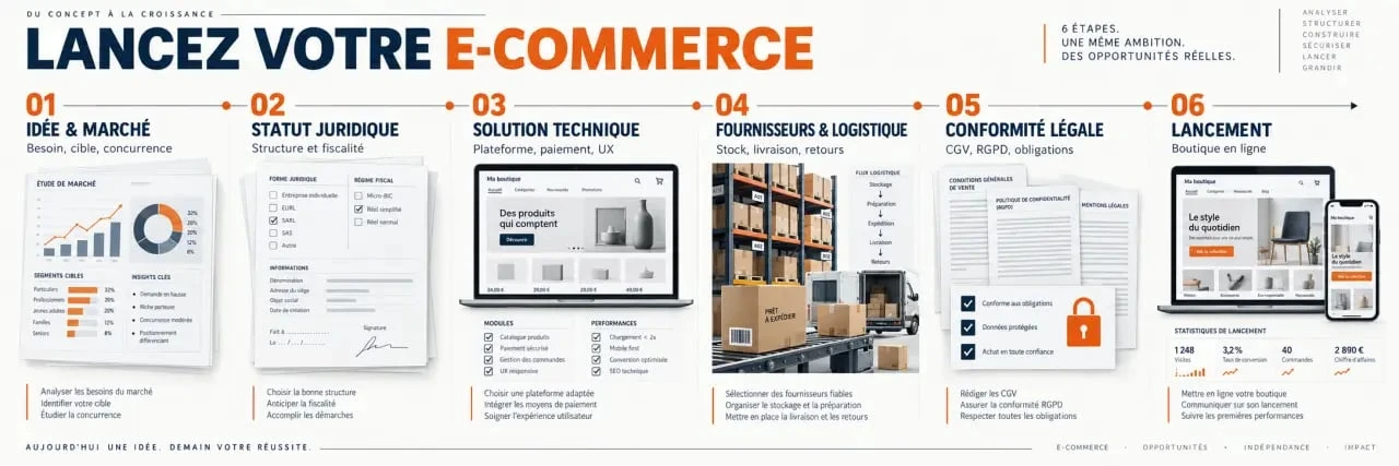 Comment faire du e-commerce : illustration des étapes de création et de lancement d’une boutique en ligne