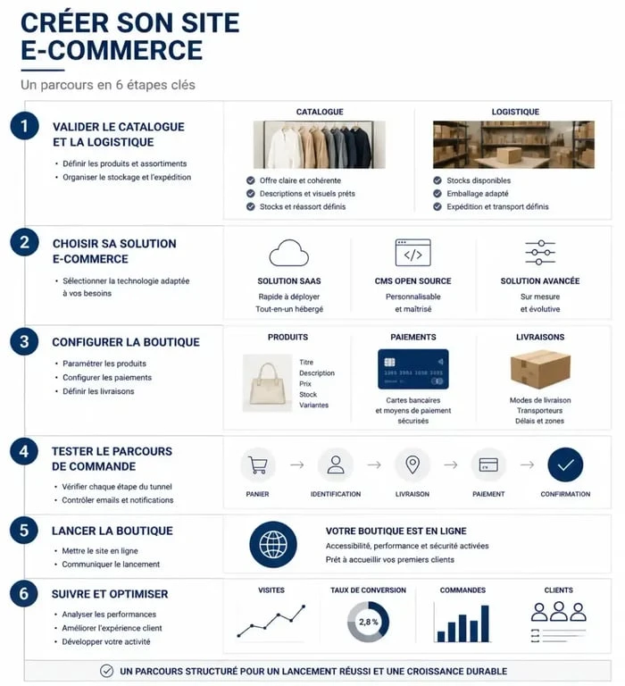 Parcours de création d’un site avec un créateur de site e-commerce