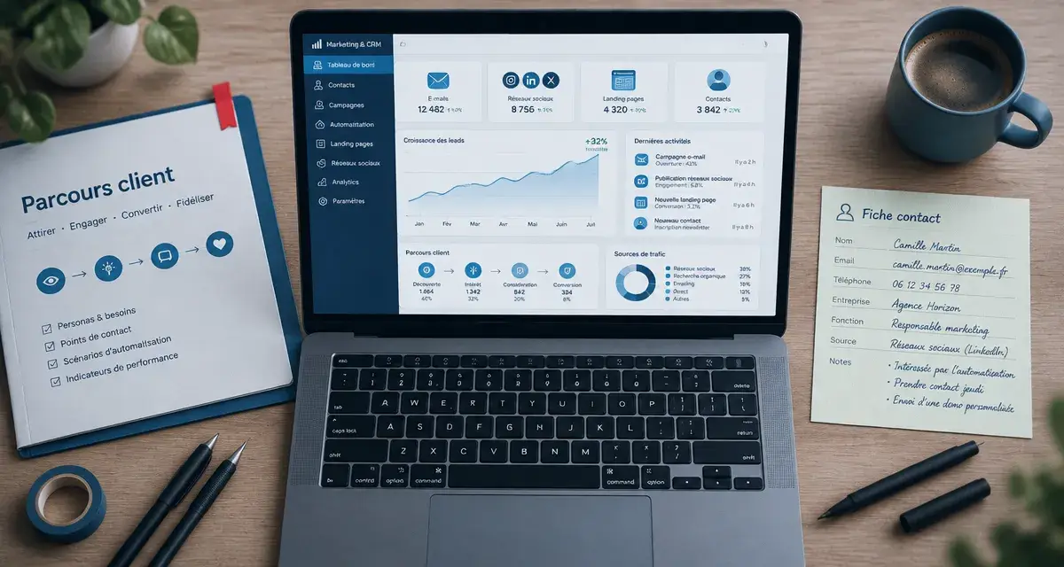 HubSpot marketing tout-en-un : email, réseaux sociaux, analytique et CRM